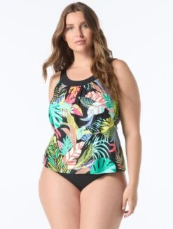 Coco Reef Ultra Fit Bra Sized Underwire Tankini Top - Cosmic Jungle