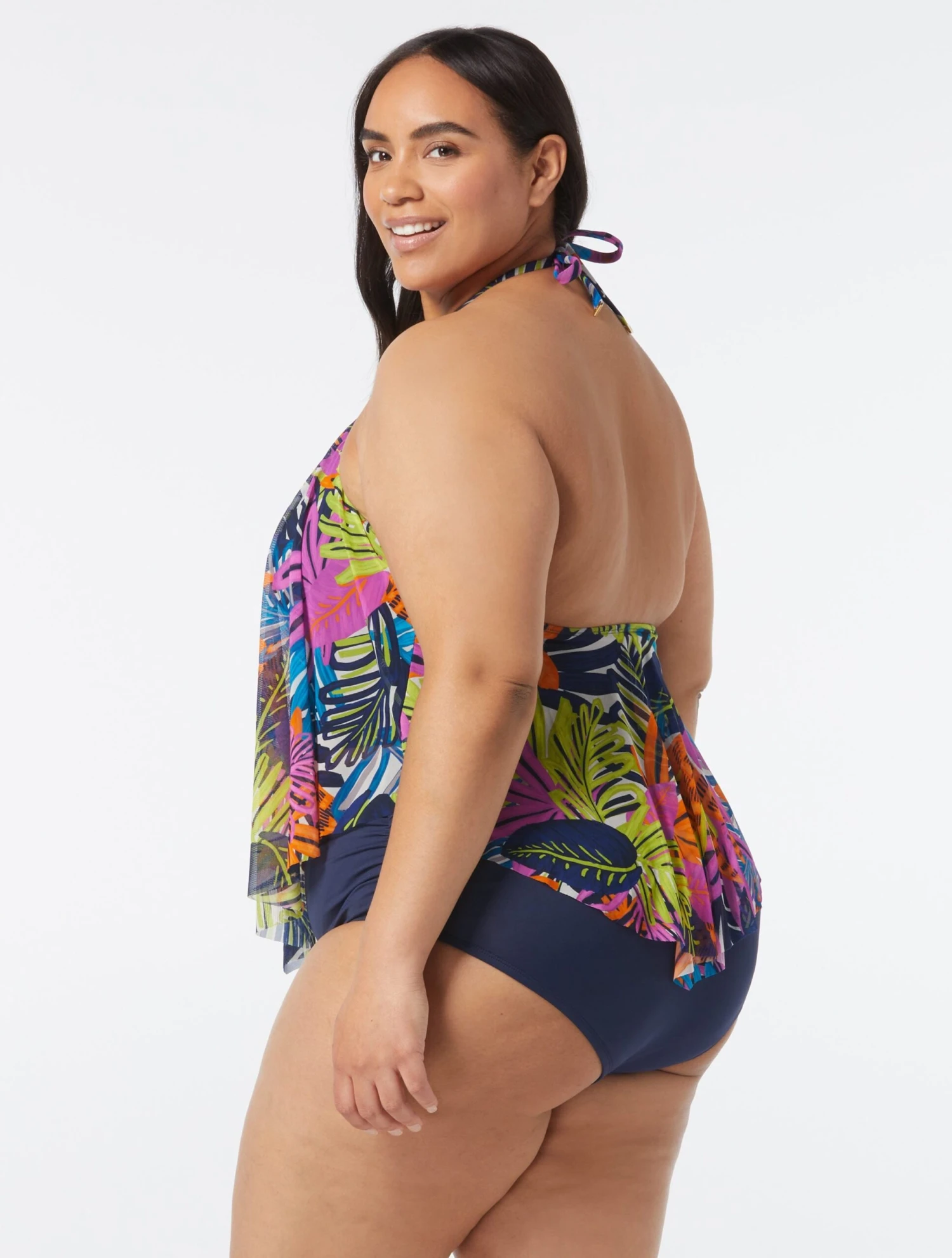 Coco Reef Aura Mesh Ruffle Bra Sized Cropped Underwire Tankini Top - Eclectic Jungle 4 Coco Reef Aura Mesh Ruffle Bra Sized Cropped Underwire Tankini Top - Eclectic Jungle - Image 4