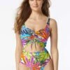 Coco Reef Sassy Bra Sized Underwire One Piece Swimsuit - Eclectic Jungle