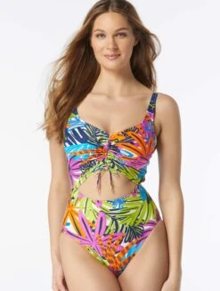 Coco Reef Sassy Bra Sized Underwire One Piece Swimsuit - Eclectic Jungle