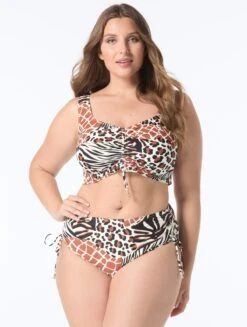 Coco Reef Elevate Bra Sized Shirred Underwire Bikini Top - Wild Medley