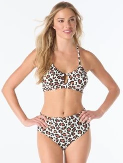 Coco Reef Dynamic Bra Sized Multi-Wear Underwire Bikini Top - Wild Leopard