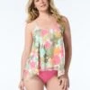 Coco Reef Current Bra Sized Mesh Layer Underwire Tankini Top - Lush Blooms