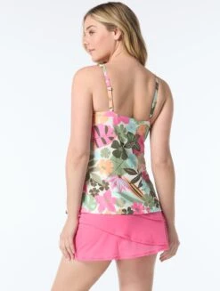 Coco Reef Core V-Neck Bra Sized Underwire Tankini Top - Lush Blooms -BCBGMAXAZRIA Shop U5E382 970 alt03