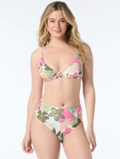 Coco Reef Sapphire Reversible Bra Sized Underwire Bikini Top - Lush Blooms