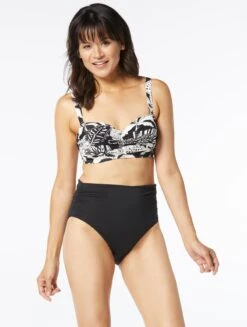 Coco Reef Charisma Bra Sized Underwire Bandeau Bikini Top - Midnight Jungle