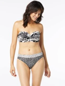 Coco Reef Charisma Bra Sized Underwire Bandeau Bikini Top - Midnight Jungle -BCBGMAXAZRIA Shop U6A474 006 alt04
