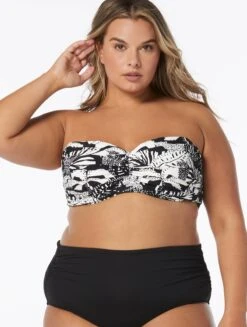 Coco Reef Charisma Bra Sized Underwire Bandeau Bikini Top - Midnight Jungle -BCBGMAXAZRIA Shop U6A474 006 alt08