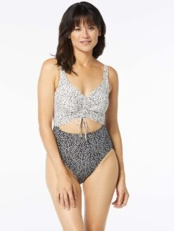 Coco Reef Sassy Bra Sized Underwire One Piece Swimsuit - Island Cheetah