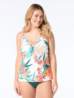 Coco Reef Core V-Neck Bra Sized Underwire Tankini Top - Island Flora