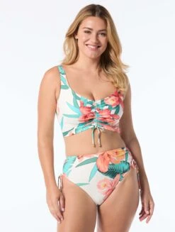 Coco Reef Elevate Bra Sized Shirred Underwire Bikini Top - Island Flora