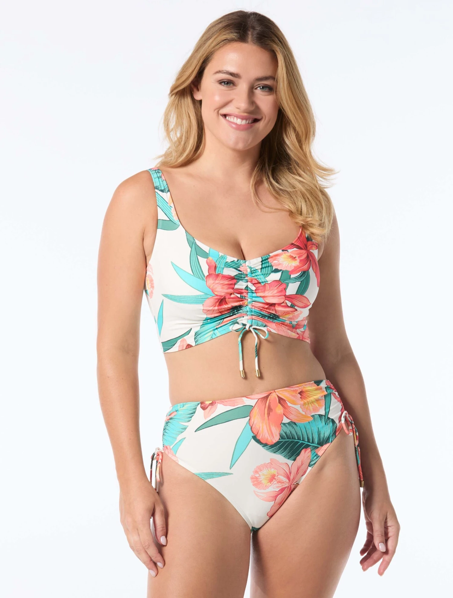Coco Reef Elevate Bra Sized Shirred Underwire Bikini Top - Island Flora 1 Coco Reef Elevate Bra Sized Shirred Underwire Bikini Top - Island Flora