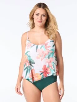 Coco Reef Captivate Bra Sized Underwire Tankini Top - Island Flora