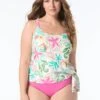 Coco Reef Stella Side Tie Bra Sized Underwire Tankini Top - Solstice Bloom