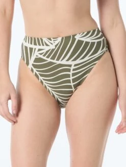 Coco Reef High Esteem High Leg High Waist Bikini Bottom - Graphic Palm