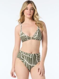 Coco Reef Sapphire Reversible Bra Sized Underwire Bikini Top - Graphic Palm