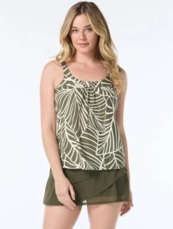 Coco Reef Ultra Fit Bra Sized Underwire Tankini Top - Graphic Palm -BCBGMAXAZRIA Shop U8E685 330 alt02
