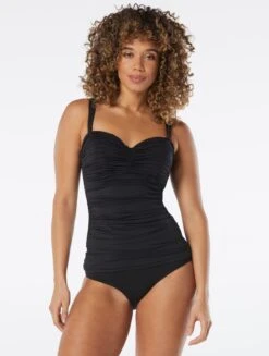 Coco Reef Charisma Bra Sized Pleated Underwire Tankini Top - Solids -BCBGMAXAZRIA Shop U95481 006