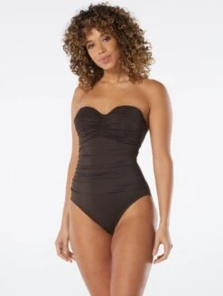 Coco Reef Charisma Pleated Bra Sized Underwire Bandeau One Piece Swimsuit - Solids -BCBGMAXAZRIA Shop U95482 225 alt02