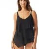 Coco Reef Flourish Bra Sized Tier Mesh Underwire Tankini Top - Classic Solids