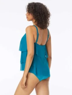 Coco Reef Flourish Bra Sized Tier Mesh Underwire Tankini Top - Classic Solids -BCBGMAXAZRIA Shop U95523 349 alt01