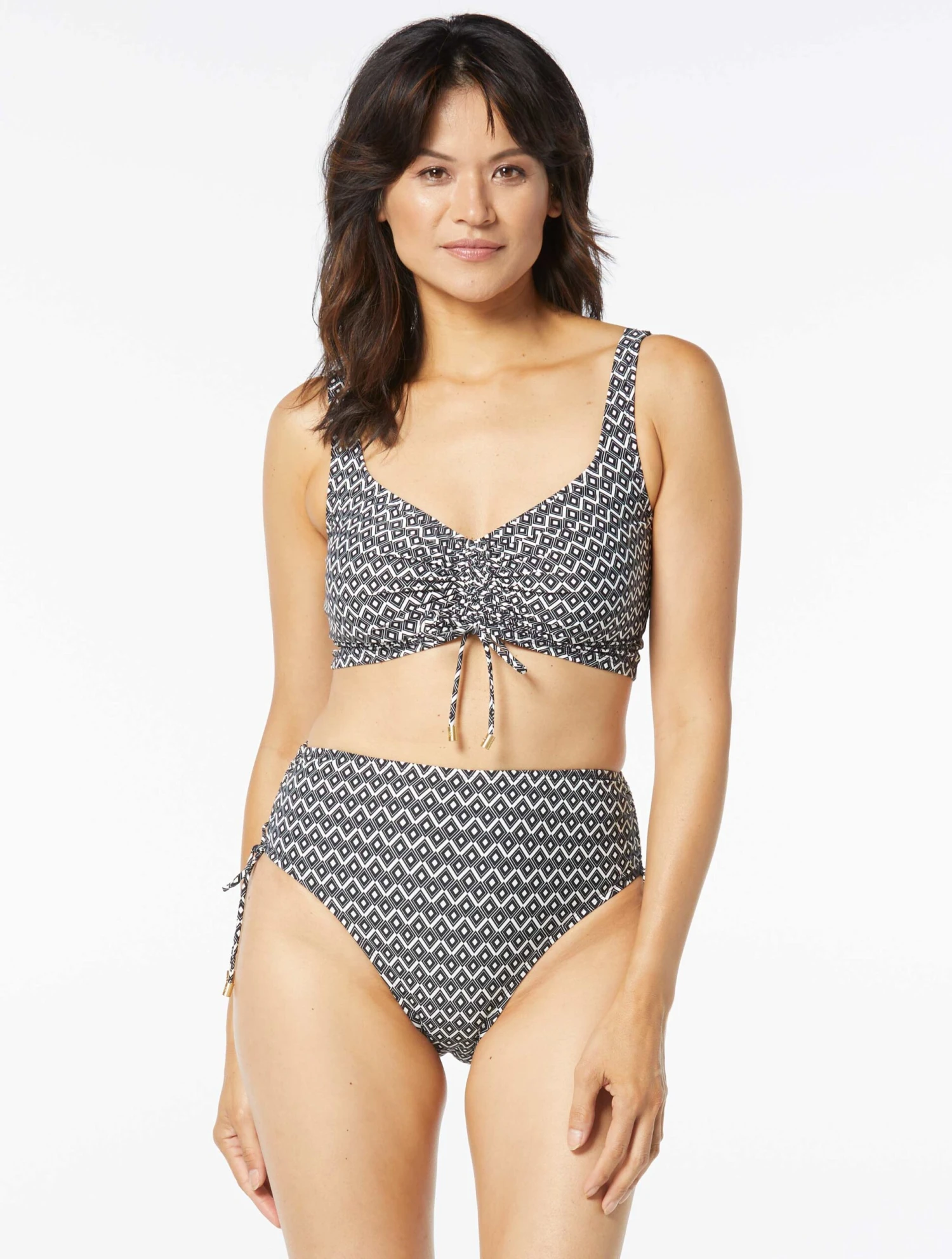 Coco Reef Elevate Bra Sized Shirred Underwire Bikini Top - Tiki Diamond 1 Coco Reef Elevate Bra Sized Shirred Underwire Bikini Top - Tiki Diamond