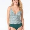 Coco Reef Astra Bra Sized Plunge Underwire Tankini Top - Summer Cheetah