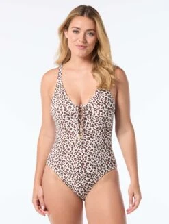 Coco Reef Sultry Bra Sized Underwire One Piece Swimsuit - Summer Cheetah