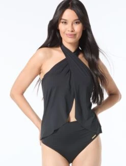 Vince Camuto Crossover Tankini Top - Solids