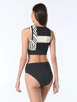Vince Camuto High Neck Tie Front Bikini Top - Geo Placement -BCBGMAXAZRIA Shop V1P691 001 alt03 23a05775 ceb8 44c8 a0a3 bfc02fd98ea7