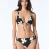 Vince Camuto Triangle Tie Front Bikini Top - Spaced Floral