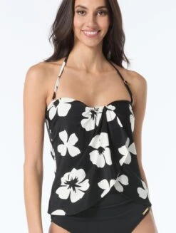 Vince Camuto Draped Front Tankini Top - Spaced Floral -BCBGMAXAZRIA Shop V1Q516 001 alt02 ba239ad5 49bb 49c6 83a0 9d572554b58c