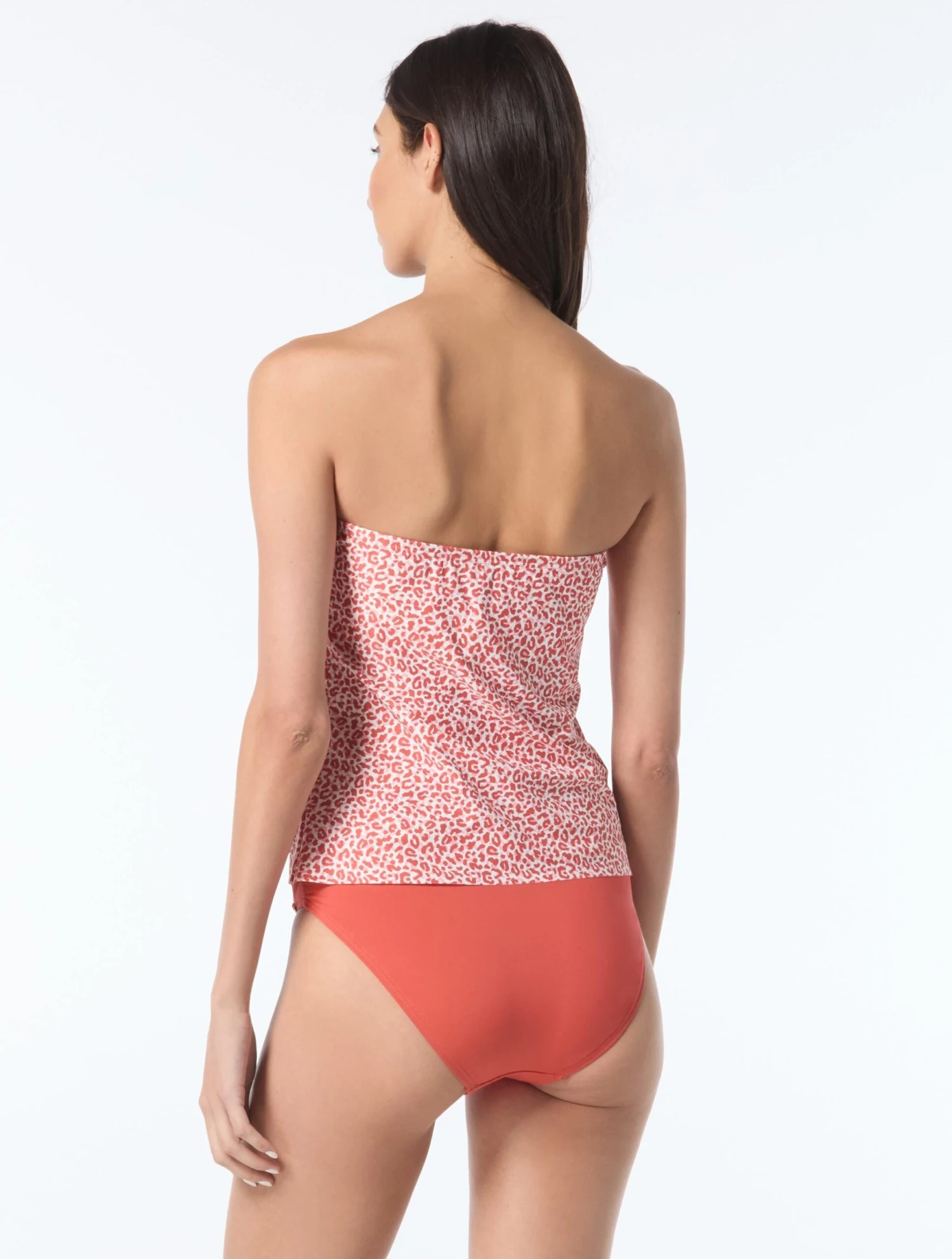 Vince Camuto Draped Bandeau Tankini Top - Small Animal 2 Vince Camuto Draped Bandeau Tankini Top - Small Animal - Image 2