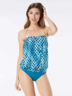 Vince Camuto Chain Halter Blouson Tankini Top - Nile Boa -BCBGMAXAZRIA Shop V22274 442 alt02