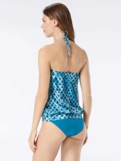 Vince Camuto Chain Halter Blouson Tankini Top - Nile Boa -BCBGMAXAZRIA Shop V22274 442 alt03
