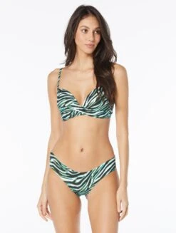 Vince Camuto Draped Bikini Bra Top - Aquatic Zebra