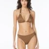 Vince Camuto Ring Halter Underwire Bikini Top - Bronzed Goddess
