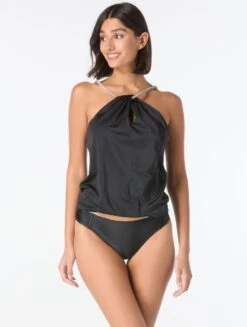 Carmen Marc Valvo High Neck Beaded Tankini Top - Starlight Lux -BCBGMAXAZRIA Shop c6v983 001 alt03 1 5f34a30f 4e5a 40d1 8ee7 c05dade29d13