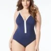 Beach House Sport Plus Racy One Piece Swimsuit - Beach Solids