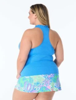 Beach House Plus Swim Nina Ruffle Trim Tankini Top - Pique Solids -BCBGMAXAZRIA Shop hw51401 504 alt05