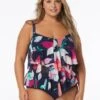 Beach House Swim Plus Size Portia Mesh Tankini Top - Avalon Floral
