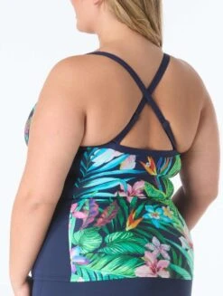 Beach House Sport Plus Ambition Fitted Cross Back Tankini Top - Tropical Paradise -BCBGMAXAZRIA Shop hw9f392 970 alt02 1