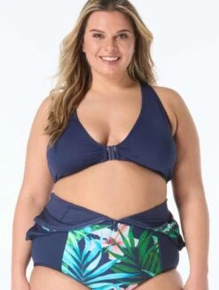 Beach House Sport Plus Endurance Zip Front One Piece Swimsuit - Tropical Paradise -BCBGMAXAZRIA Shop hw9f425 970 alt02 1