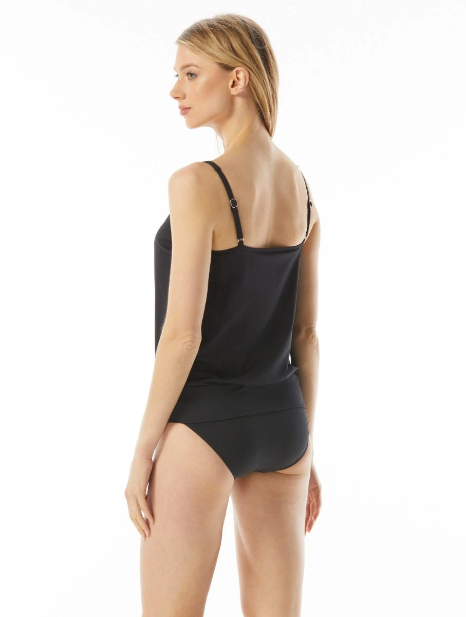 MICHAEL Michael Kors Lace Up Blouson Tankini Top - Solids 2 MICHAEL Michael Kors Lace Up Blouson Tankini Top - Solids - Image 2