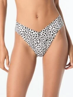 MICHAEL Michael Kors High Leg Bikini Bottom - Spot