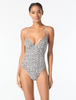 MICHAEL Michael Kors Underwire One Piece Swimsuit - Spot