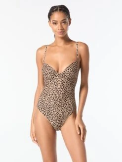 MICHAEL Michael Kors Underwire One Piece Swimsuit - Spot -BCBGMAXAZRIA Shop mm54115 221