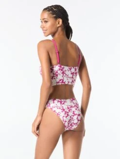 MICHAEL Michael Kors Lace Up Crop Top - Monotone Floral -BCBGMAXAZRIA Shop mm55642 693 alt01 1 1