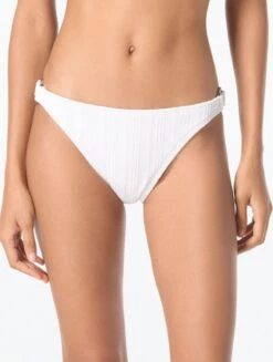 MICHAEL Michael Kors Logo Ring Textured Bikini Bottom - Solids
