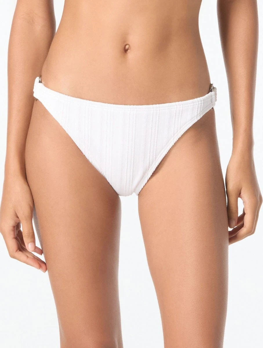 MICHAEL Michael Kors Logo Ring Textured Bikini Bottom - Solids 1 MICHAEL Michael Kors Logo Ring Textured Bikini Bottom - Solids